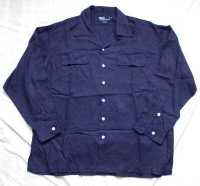 トップス 90s Polo Ralph Lauren Shirt STEWARD / XL Vintage 90s Polo Ralph Lauren Shirt Mens XL Navy Blue