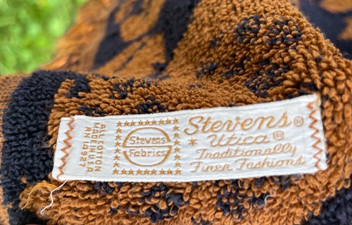 Vintage Stevens Utica Fringe Fine Art Hand Towel Brown & Black Cotton USA made - Picture 8 of 8