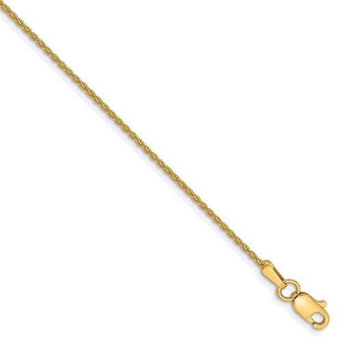 Tobillera cadena trigo parisino oro 14k 1,20 mm 9"