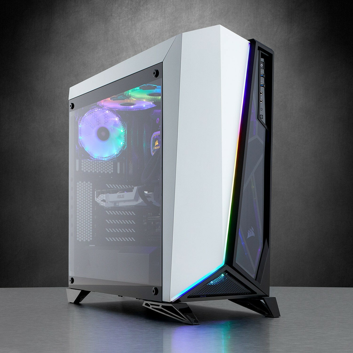 Châssis Corsair SPEC-OMEGA RGB Blanc d'Exception en Verre Trempé et Finitions Premium ATX