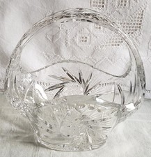 Sch&ouml;ler Bleikristall Korb, handgeschliffen, Schleuderstern, 21x15x21 cm, 2,15 Kg