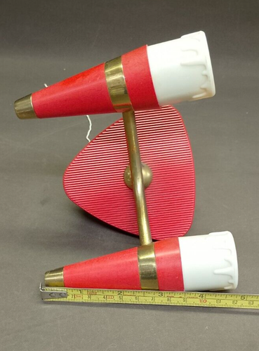 Vintage Retro Red Wall Light Bakelite/Plastic & Brass 50s 60s Made by WG England - Picture 8 of 8