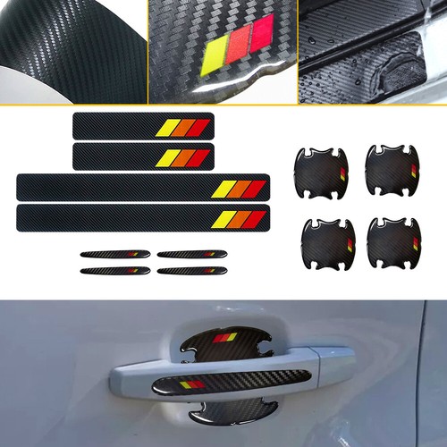 12Pcs Anti-Scratch Door Handle Cup Sill Scuff Sticker Fiber Protector Carbon - Picture 16 of 16