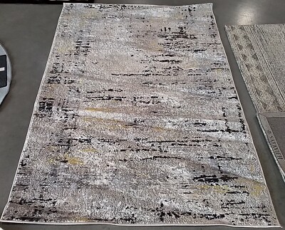GREY / GOLD 4'-5'' x 6'-5'' Back Stain Rug, Reduced Price 1172775571 ALA271F-4