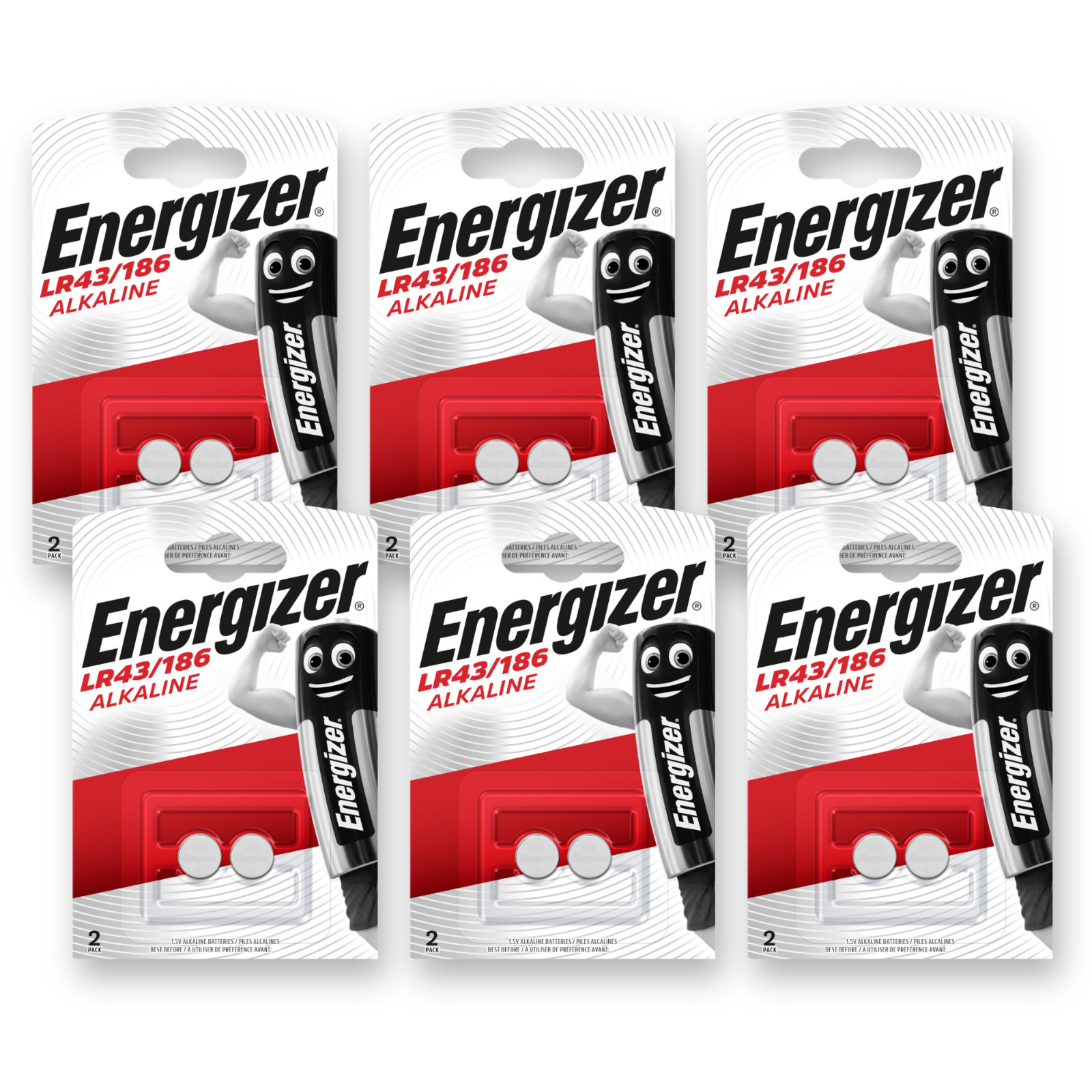 12x ENERGIZER LR43 Batteries Coin Cell Alkaline 1.5V 186 AG12 *EXPIRY 06/2027*