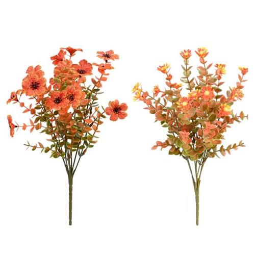 16 Bundles Artificial Fall Flowers Fake Mums Fall Decor No Fade for Porch Patio - Picture 2 of 10