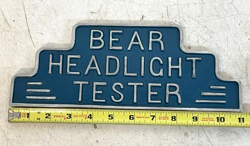 Vintage Bear Headlight Tester Metal Equipment Topper Sign Damaged - Picture 2 of 11
