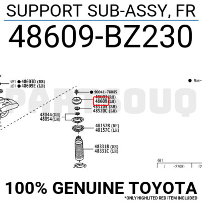 48609BZ230 Genuine Toyota SUPPORT SUB-ASSY, FR 48609-BZ230
