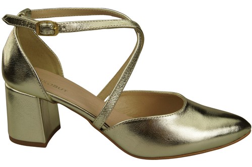Sandalias de mujer con tacón estable de piel natural 218 - Imagen 2 de 119