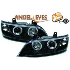 Par de faros proyector LHD ojos de ángel negro transparente para BMW Z3 Roadster 95-02