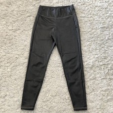 Athleta Faux Leather All Over Gleam Leggings Womens Small Black Gray