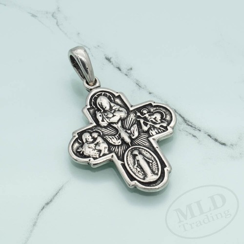 MLD 925 Sterling Silver 4-Way Cross Medal Pendant – Made In USA - Picture 7 of 8