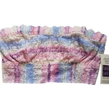 Hanky Panky Bralette Lace Bandeau Bra Blue Multi Small NWT 52