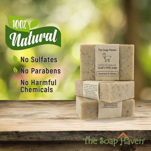 Oatmeal Soap - 4 Oatmeal & Honey Goat Milk Soap Bars. All Natural, Unscented ... - Picture 6 of 7