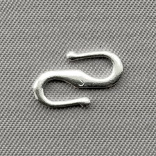 Double Hook Clasps 12x7mm Shiny Silver Plated Alloy Q30 Per Pkg