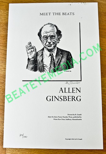 ALLEN GINSBERG-BOOKS-COMIC ART-BEATNIK-WILLIAM S BURROUGHS-KEROUAC-ROBERT CRUMB - Picture 1 of 1