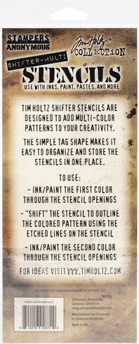 TIM HOLTZ SHIFTER-MULTI STENCIL - 3/PKT - 10.5 cm x 21.5 cm - MULTI DOTS - Picture 2 of 2