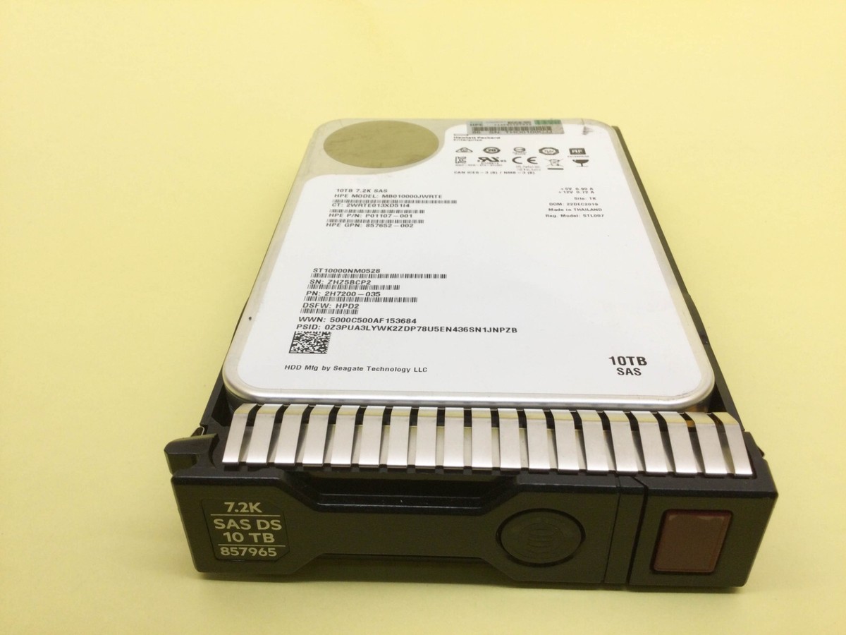 857644-B21 HP 10TB SAS 12G MIDLINE 7.2K LFF (3.5IN) SC 512E