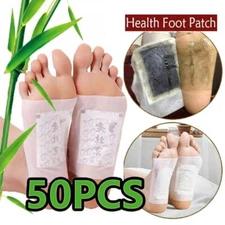 50x Detox Foot Patches For Body Toxin Removal & Feet Slimming Herbal Cleansing P