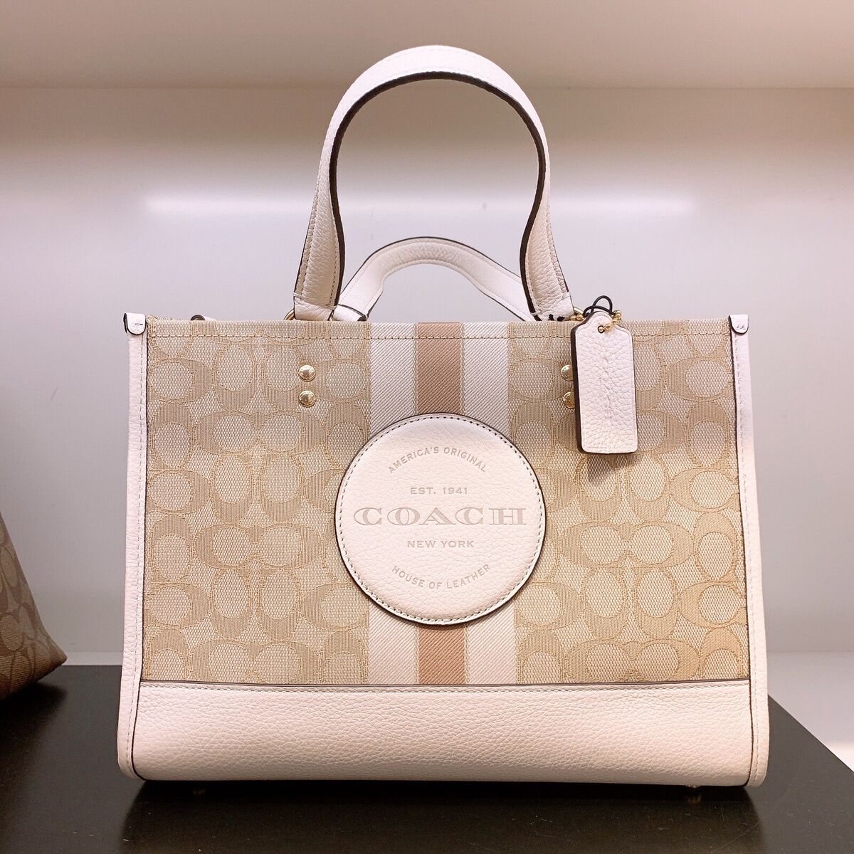 COACH®  Dempsey Carryall In Signature Jacquard With Coach Patch And Heart  Charm