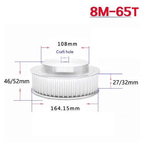 8M Timing Belt Pulley 12T-72T BF-type Synchronous Wheel for 25/30mm Timing Belt - Picture 45 of 47
