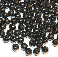 MB821 Black Metallic Gunmetal 6mm Round Steel Metal Spacer Beads 100pc
