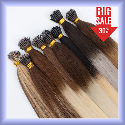 300PCS THICK 100% Remy Human Hair Extensions Nano Ring Beads Micro Loop Ombre US