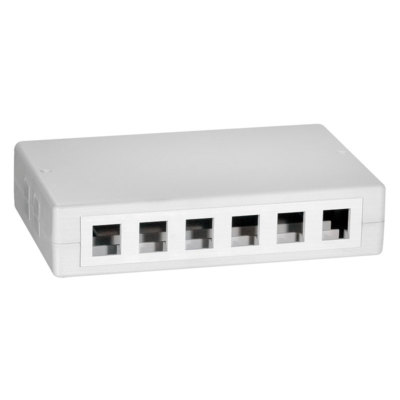 LogiLink NK4033 Keystone Aufputzdose 12 Port RJ45 UTP Netzwerkdose, weiß