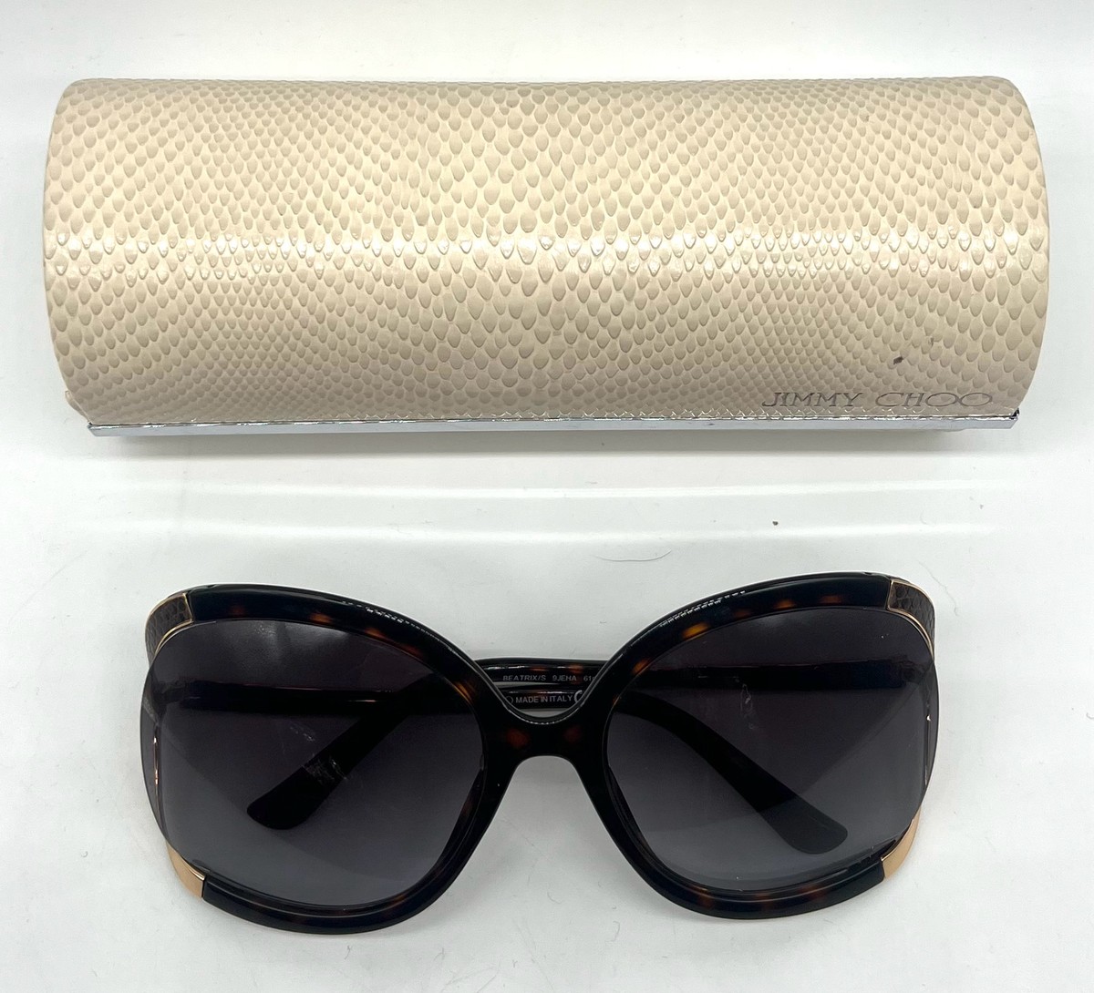 Jimmy Choo Beatrix/S 9JEHA brown tortoise and gold oversized frame