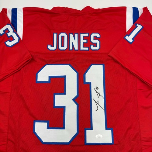 Autographed/Signed Jonathan Jones New England Red Football Jersey JSA COA - Picture 2 of 4
