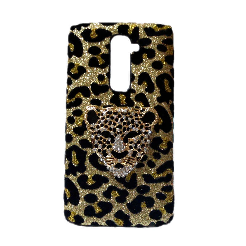 For Phones 3D Bling Deluxe Shiny Leopard Rhinestone Tiger Head Back Hard Cover - Image 3 of 4