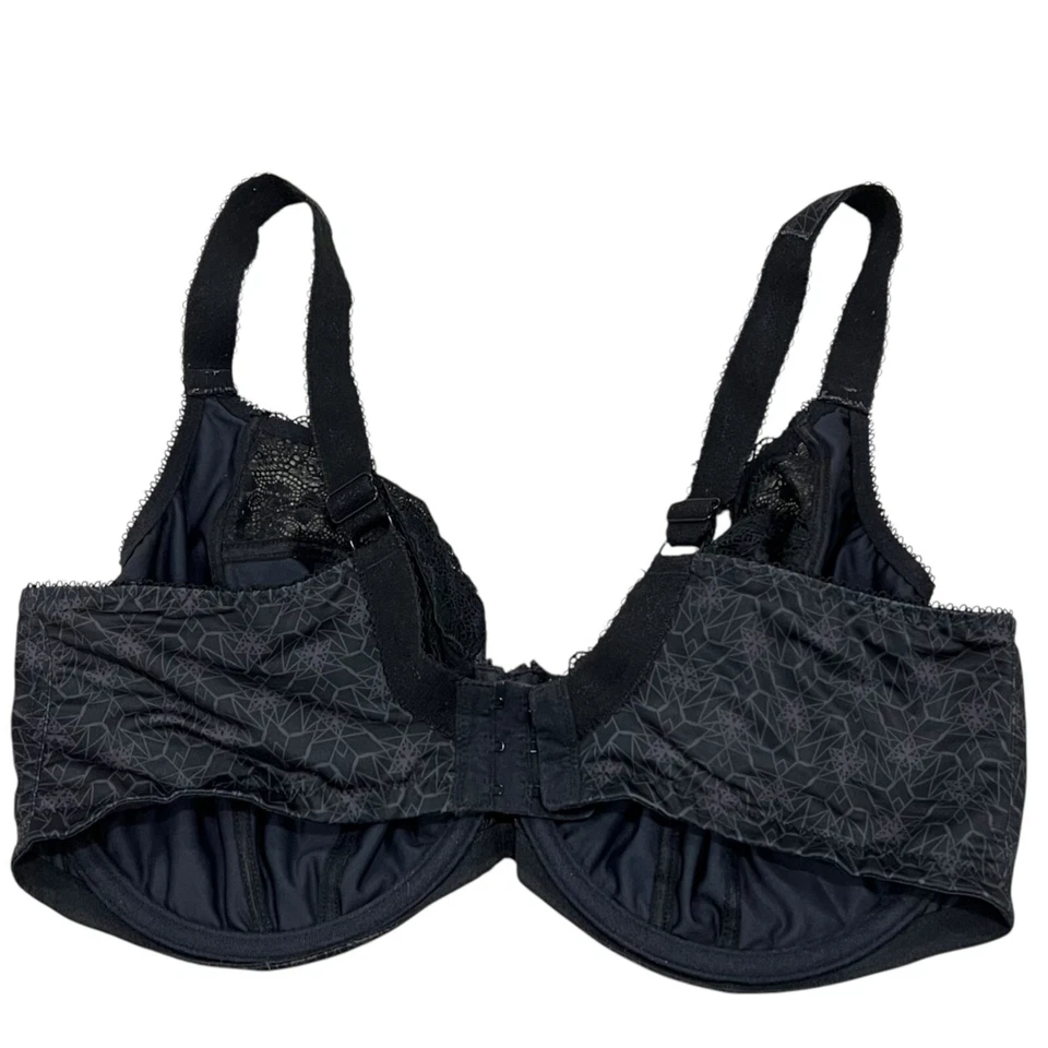 Sujetador Elomi 4340 Kim Plunge Negro Con Aros Encaje 38J Mezcla Poliéster/Nylon Comodidad Foto 4 de 4