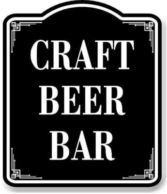 Craft Beer Bar BLACK Aluminum Composite Sign