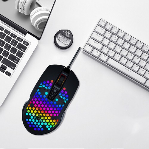 6400 DPI Optical Wired Honeycomb Hollow Mouse RGB Backlight Gaming Gamer Mice - Picture 10 of 25