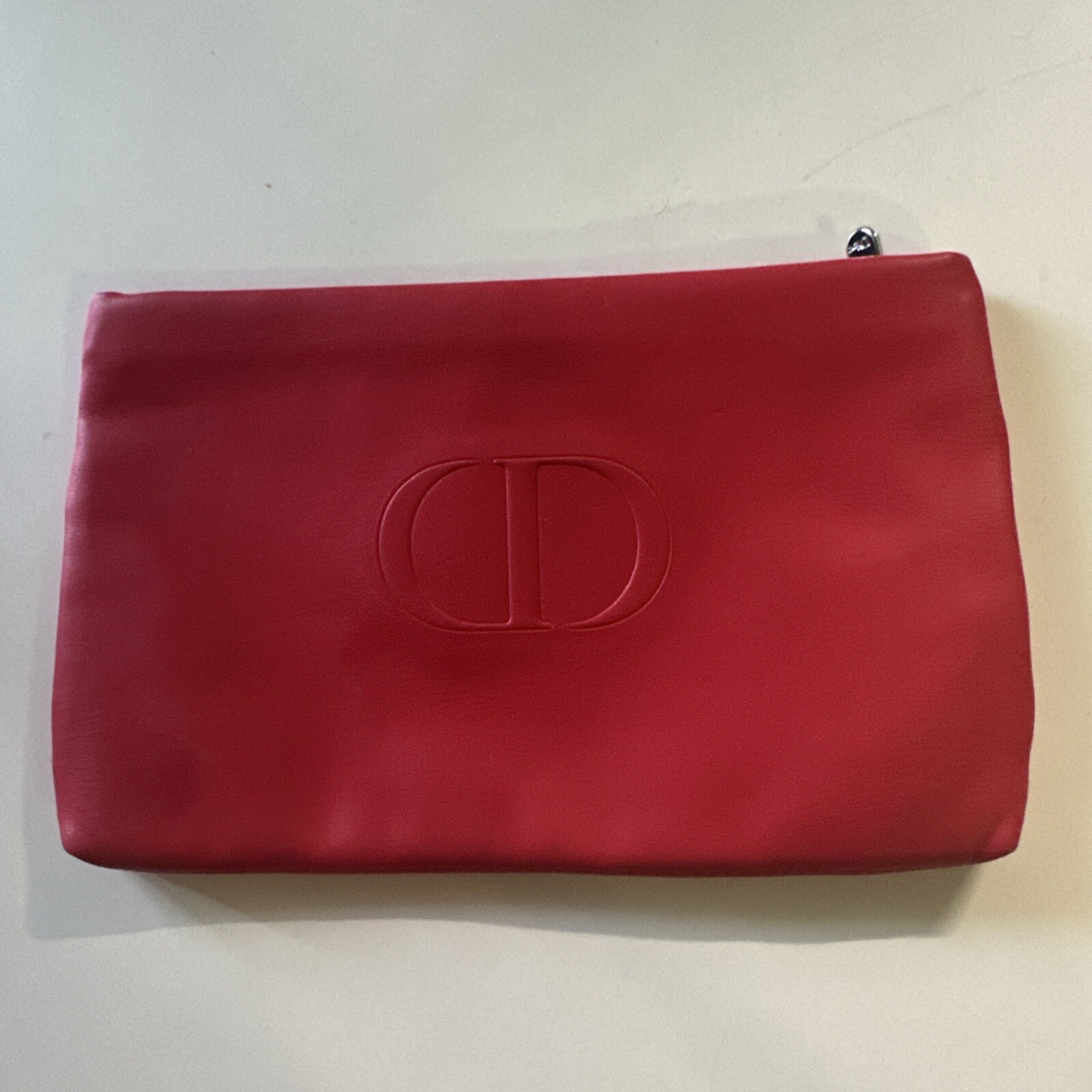 Dior Beauty CD Logo Pink Red Two Tone Makeup Pouch Clutch Bag-image