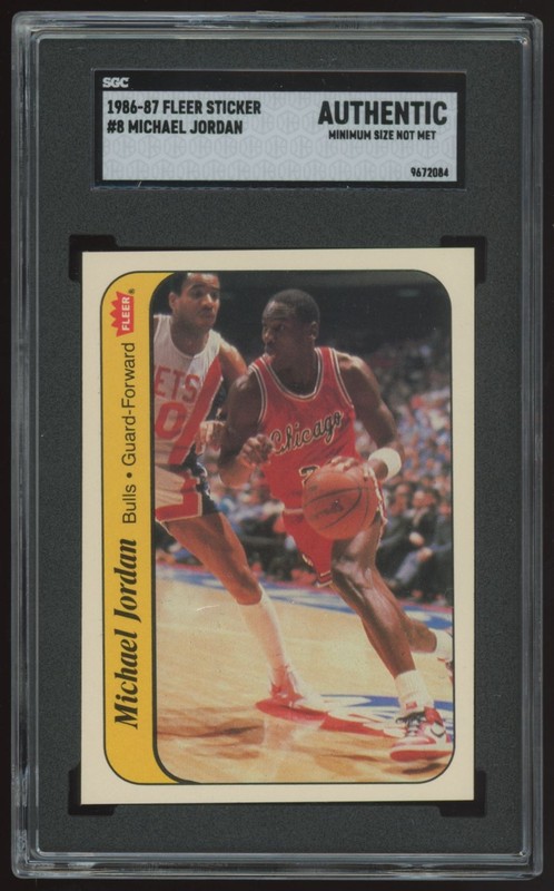 86-87 Fleer Michael Jordan Rookie Sticker - Michael Jordan Cards