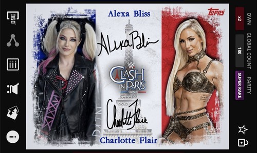 Alexa Bliss Charlotte Flair Dual Signature 750cc - Topps Slam Clash In Paris