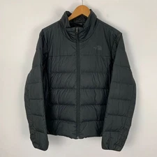 The North Face 550 Puffer Jacket Coat Womens XL Black Part Down Fill Zip Up