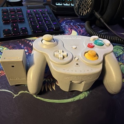 GameCube GC WaveBird Gray Wireless Controller DOL-004 & Receiver Dongle DOL-005