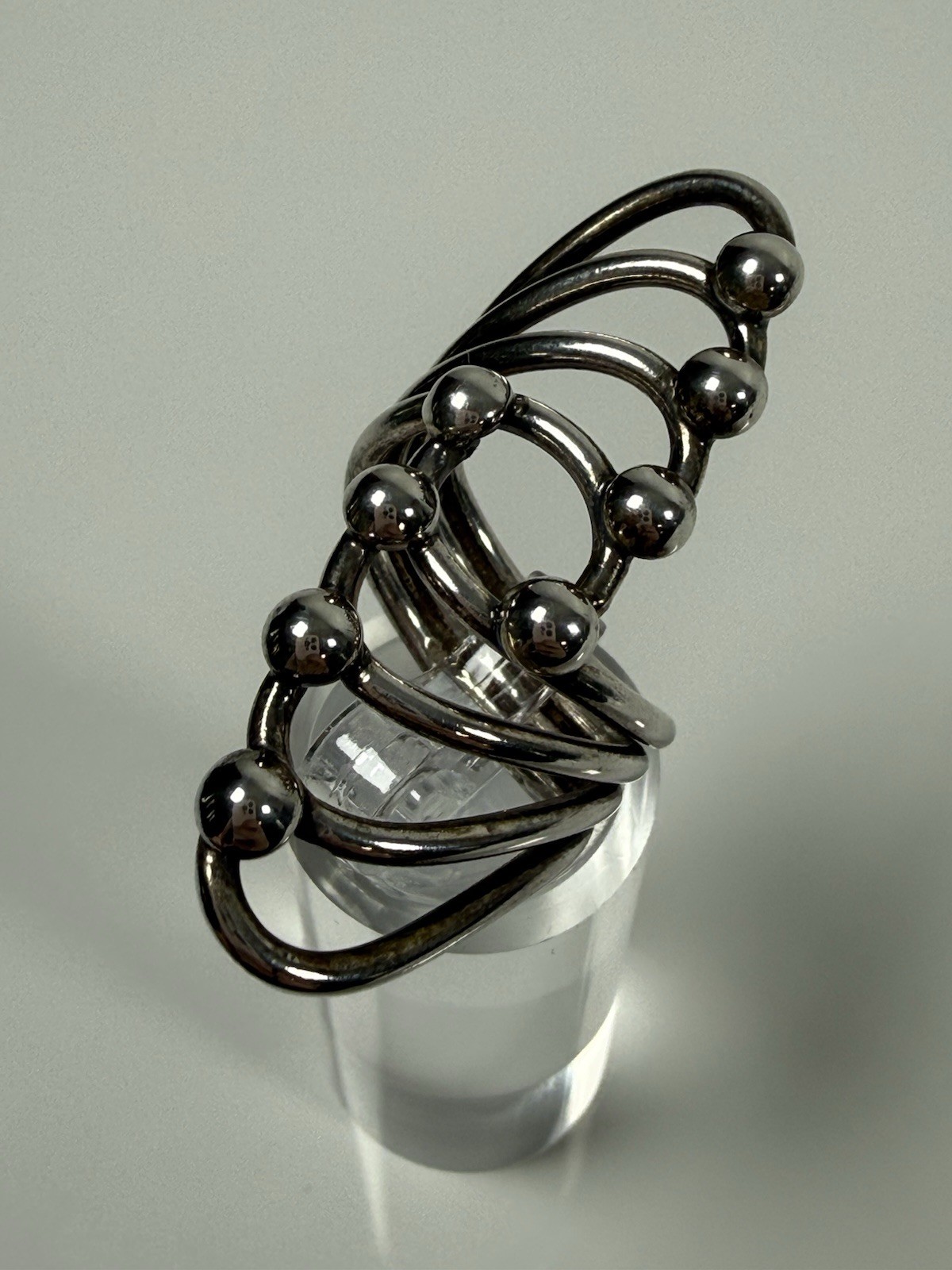 VTG Sterling Silver Statement Ring Space Age Brut… - image 5