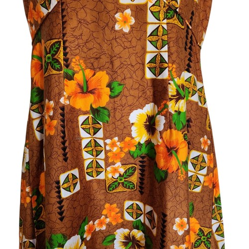 Royal Hawaiian Vintage 70's Dress Sleeveless Size Medium Retro Floral Cotton - Picture 3 of 10