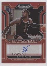2022 Panini Prizm Draft Picks College Penmanship Red /199 Savion Flagg Auto 02v3