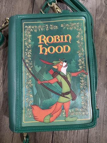Disney Loungefly Robin Hood Book Convertible Crossbody -Backpack Handbag -Green