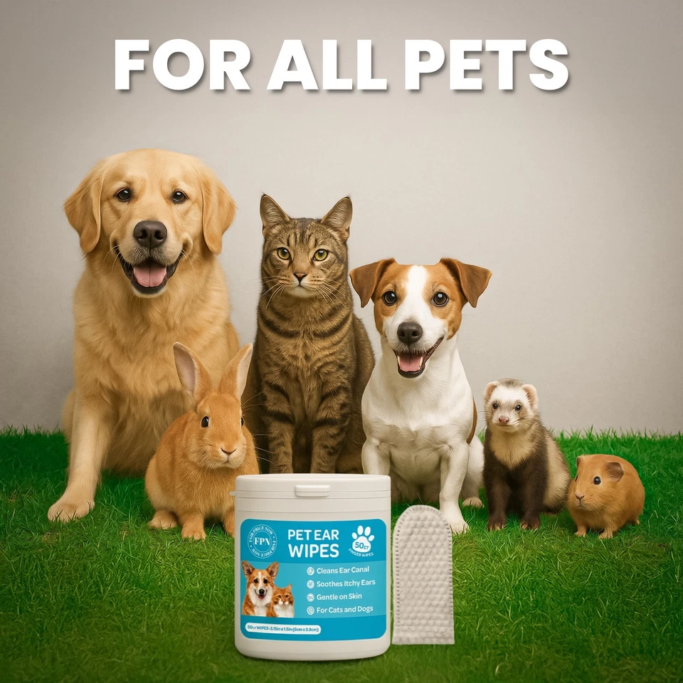 Pet Ear Wipes for Dogs Cats -Dog Ear Cleaner Wipes, Finger Wipes Rosemary - 50CT - Image 4 of 4