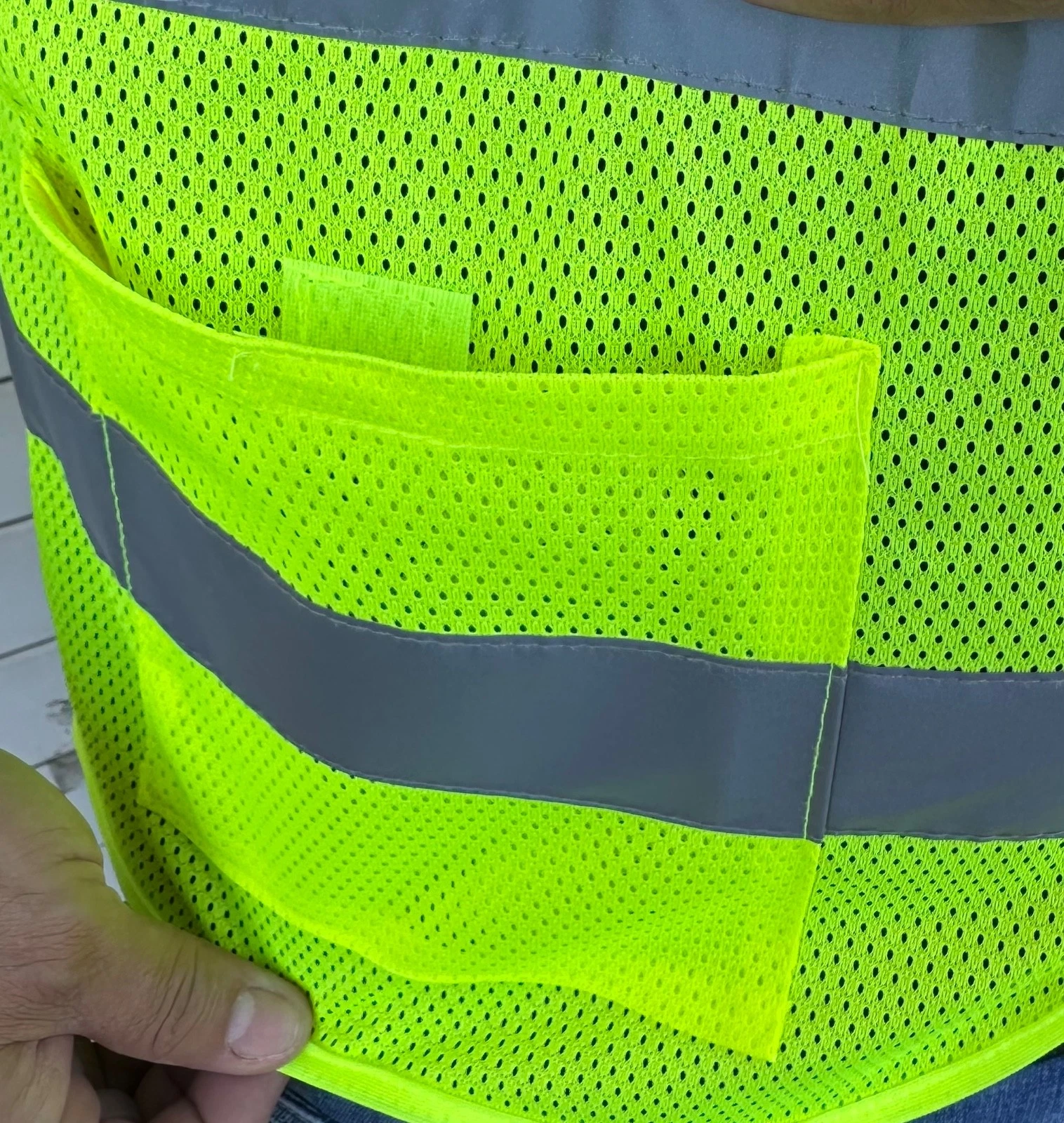 Crew All Mesh Yellow  High Visibility Safety Vest With 2 Pockets image 5