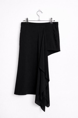 Max Azria Black Asymmetrical Skirt Womens Size 4 Draped Layered Chic 