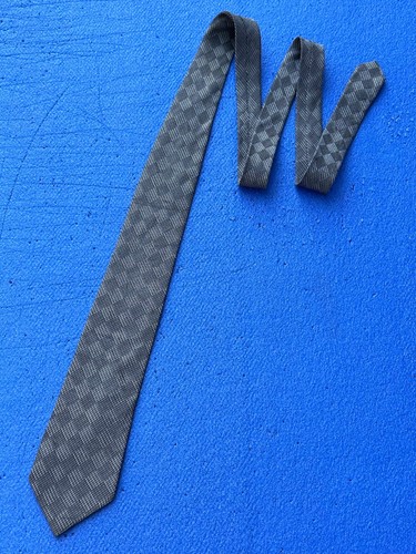 Authentic IM ISSEY MIYAKE Plaids Design On Gray 70% Hemp 30% Silk Necktie Tie - Picture 8 of 11