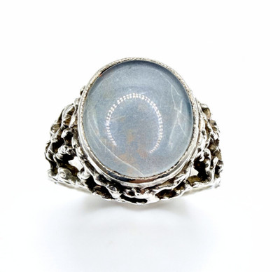 Sterling Silber Paul Edward Bunn Mondstein Ring Vintage 1978 Größe O