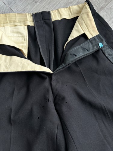 Antique vintage 1930s 1940s black wool work High Waist men's pants Size: M - Picture 3 of 24