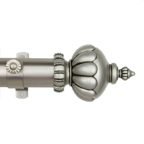 165 in. - 215 in. 1.5 in. O.D. Imperial Single Curtain Rod Set in Satin Nickel